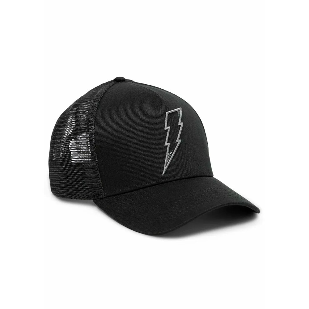Flash Trucker Hat — One Size, Snapback, Black