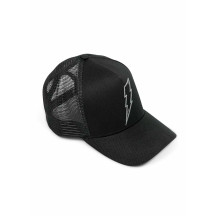 Flash Trucker Hat — One Size, Snapback, Black