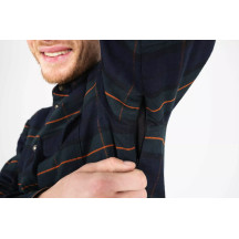 Vintage Motoshirt Jacket — XS, 107 cm chest, Navy/Green/Orange