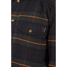 Vintage Motoshirt Jacket — XL, chest 123 cm, sleeve 71 cm, Orange/Navy/Green