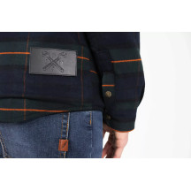 Vintage Motoshirt Jacket — 3XL, 131 cm chest, Orange, Navy, Green