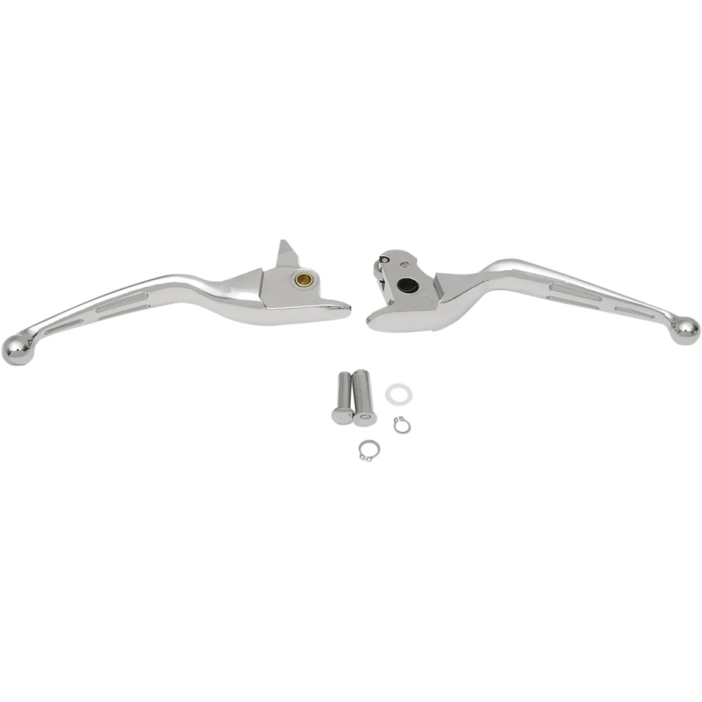 Slotted Wide Blade Lever Set — Brake, Clutch, Chrome