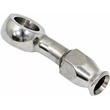600 Series Banjo Fitting — -3 hose, 20° bend, stainless steel