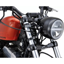 Juego de soportes para faro — Abrazadera 39 mm, montaje en horquilla, negro