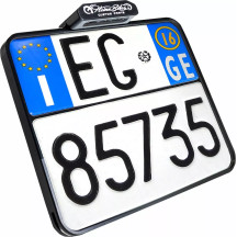 Placa de matrícula con luz trasera — 12V, negro