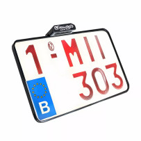 License Plate With Taillight — 12V, bolt-on, black