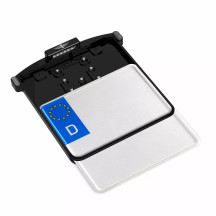 Soporte de matrícula Micro — 12V, aluminio negro o cromado