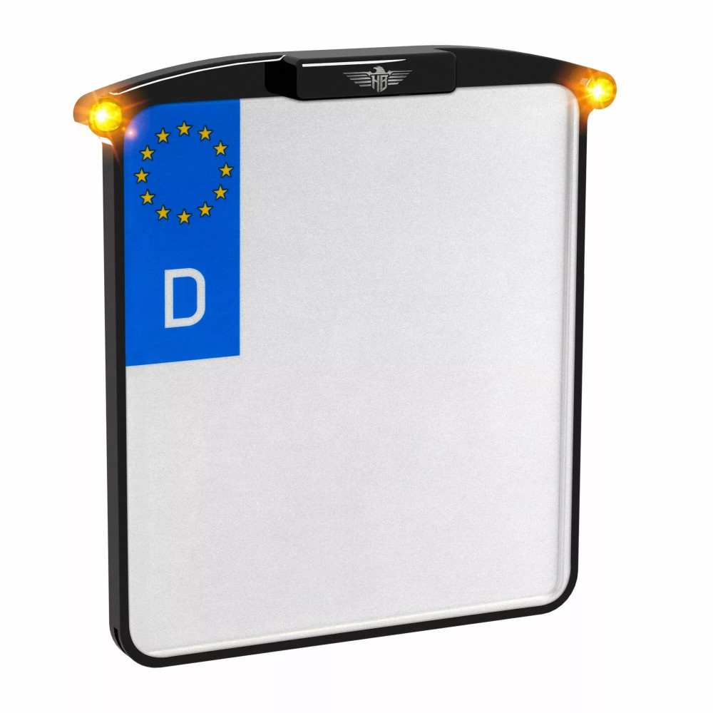 License Plate Holder Nano — 12V, bolt-on rear, black