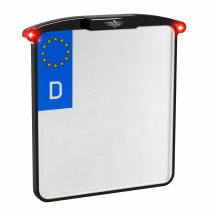 License Plate Holder Nano — 12V, bolt-on rear, black