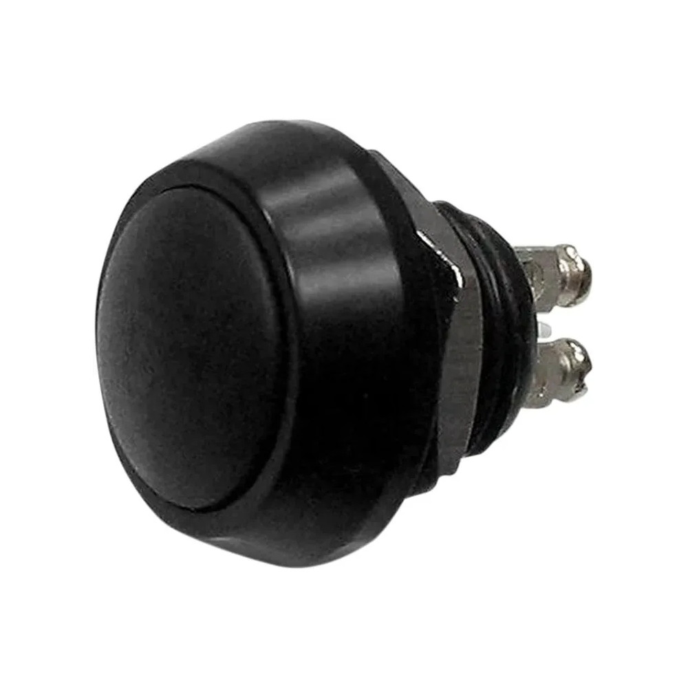 Compact Push-Button — 12 mm diameter, 22.7 mm length, Black