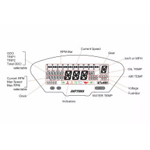 Multifunctional Meter — Universal multi-function speedometer, black