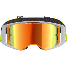 Supertech Corp Goggle — One Size, Orange mirrored lens, Gray/Yellow