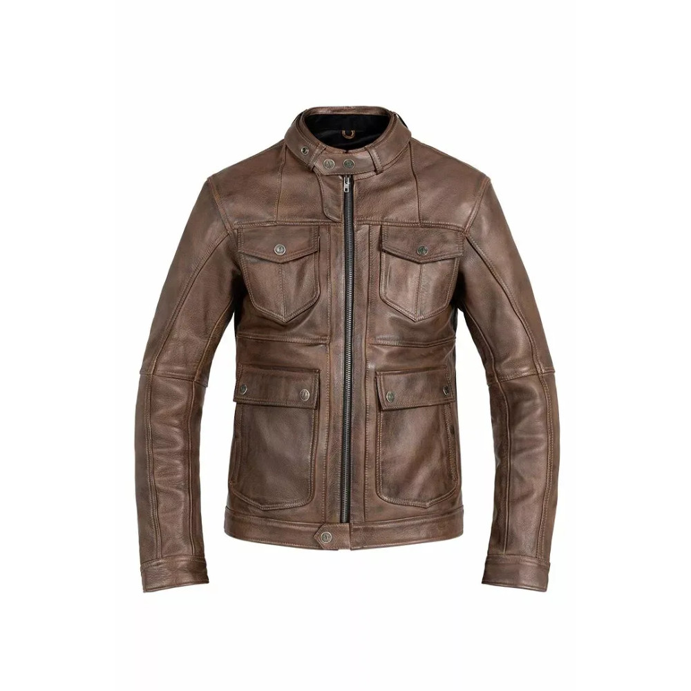 Drifter Leather Jacket — 3XL, 128 cm chest, Brown
