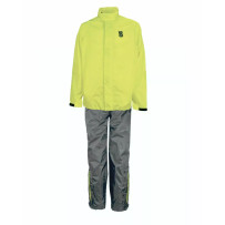 System Set Two-Piece Rainsuit — M, Hi-Vis (Black/Fluorescent Yellow)