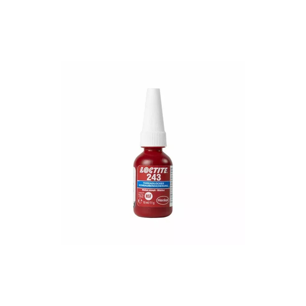 243 Medium Strength Threadlocker Adhesive — 10 ml, red