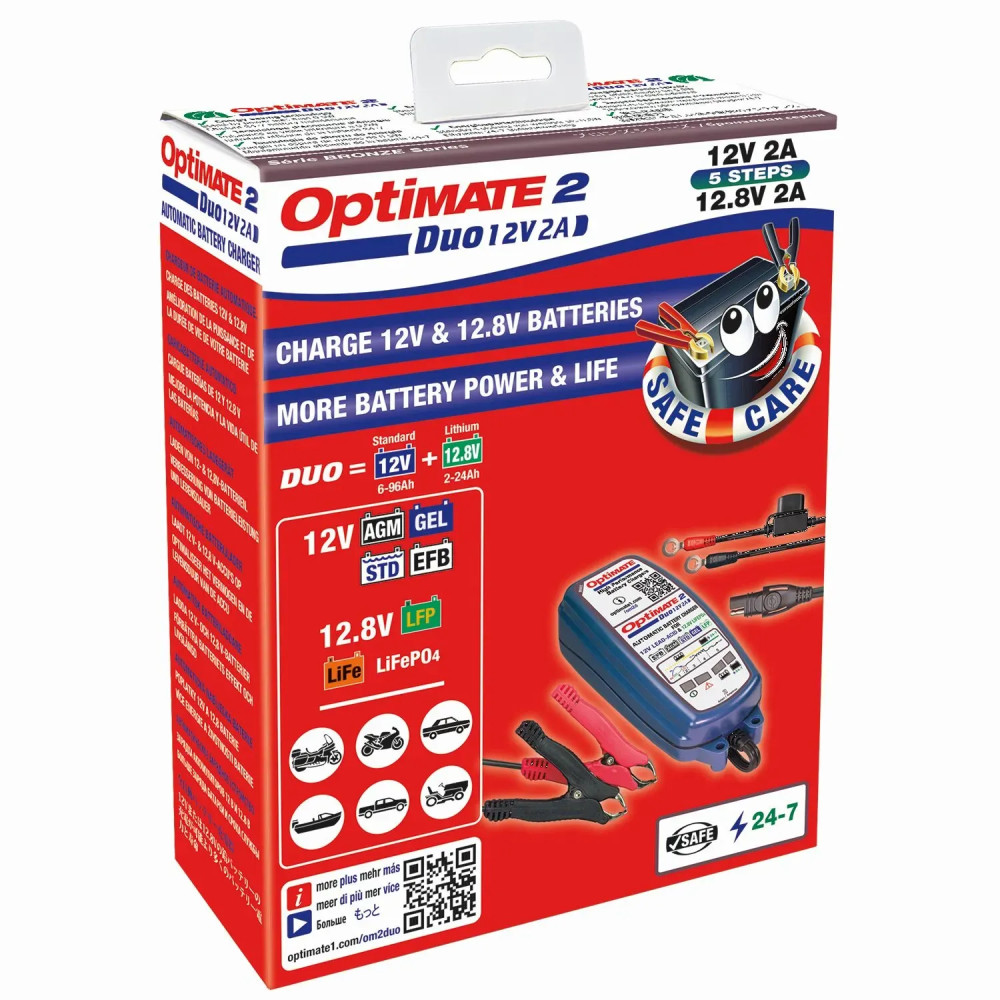 OptiMate 2 DUO — 12V, 2A, blue