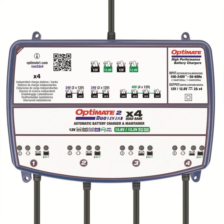 OptiMate 2 DUO x 4 Bank — 12V, 2A