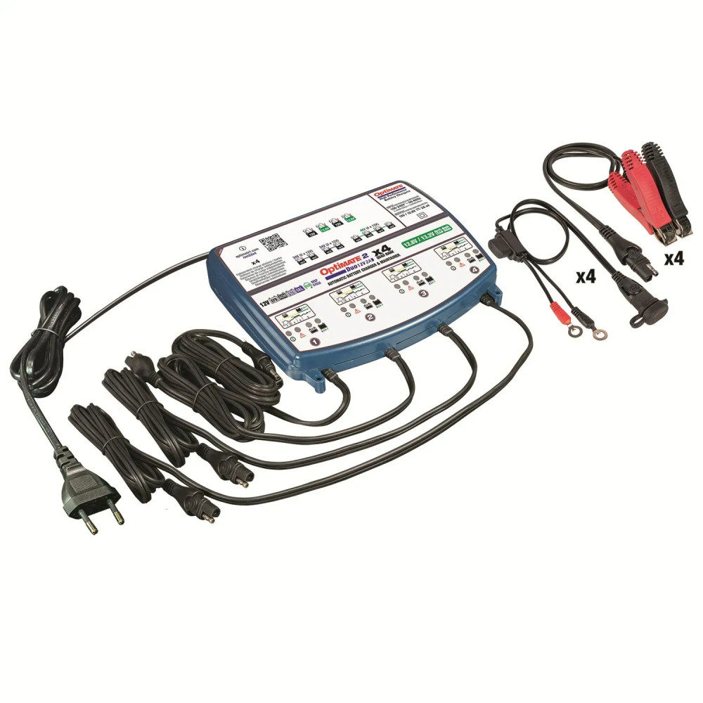 OptiMate 2 DUO x 4 Bank — 4-bank, 12 V / 12.8 V, 2 A