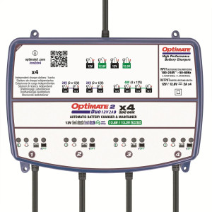 OptiMate 2 DUO x 4 Bank — 12V, 2A