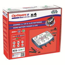 OptiMate 2 DUO x 4 Bank — 4-bank, 12 V / 12.8 V, 2 A