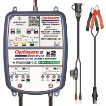 OptiMate 2 DUO x 2 Banco — 12V/12.8V 2A, Azul