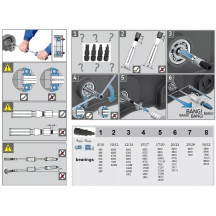 Blind Hole Puller Set "Puller1" — 8-piece kit, 8–30 mm ID, stainless steel and plastic