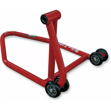 Rear Single-Sided Swingarm Stand — Rear axle, Right-side mount, Red