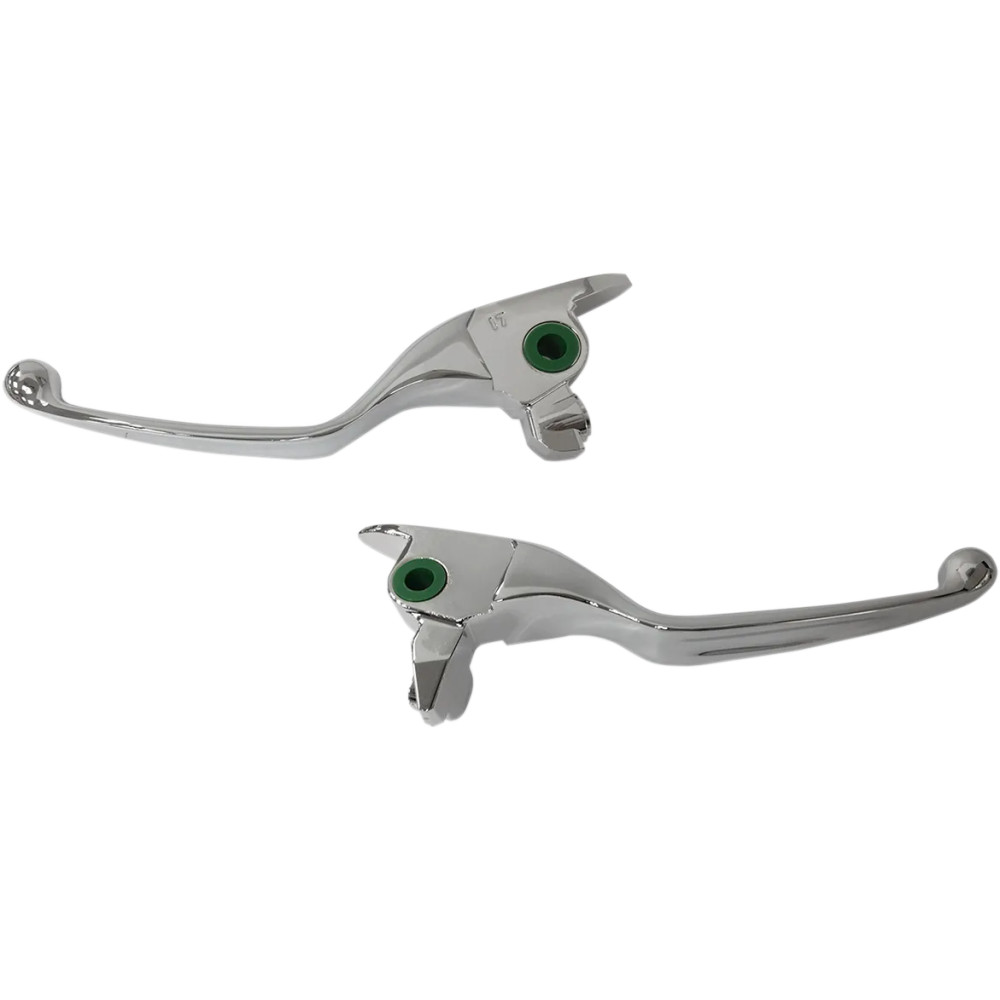 Wide Blade Lever Set — Brake, Clutch, Aluminum, Chrome, pair