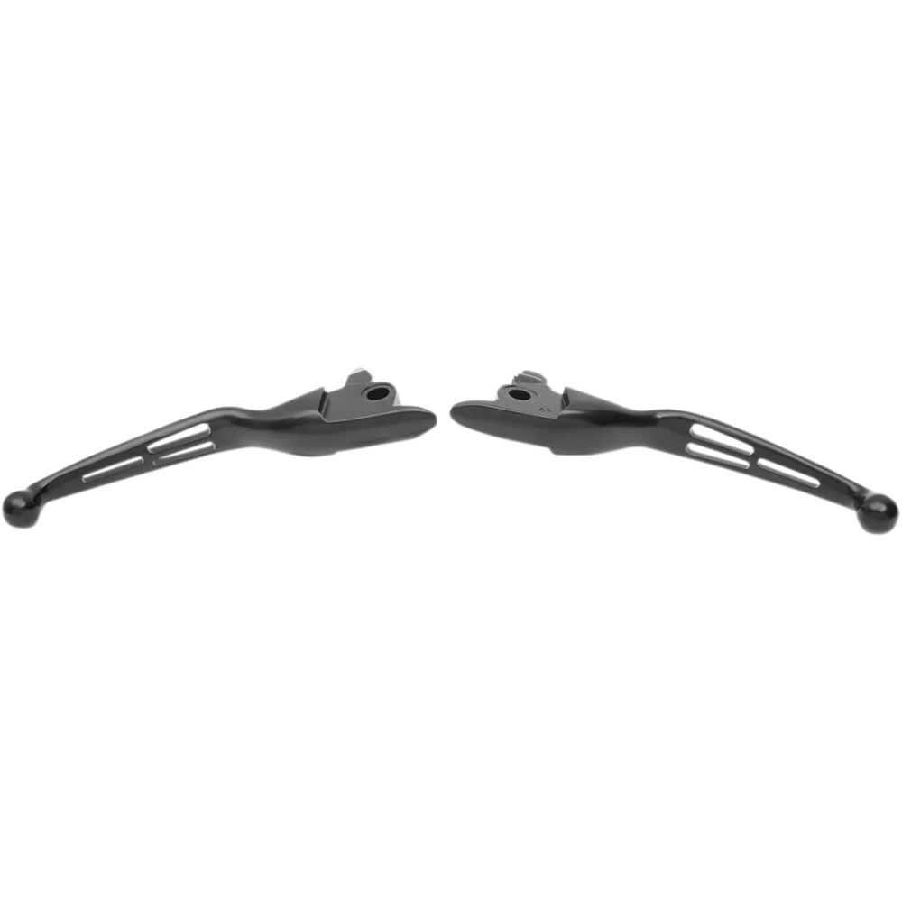 Slotted Wide Blade Lever Set — Brake & Clutch, Pair, Black