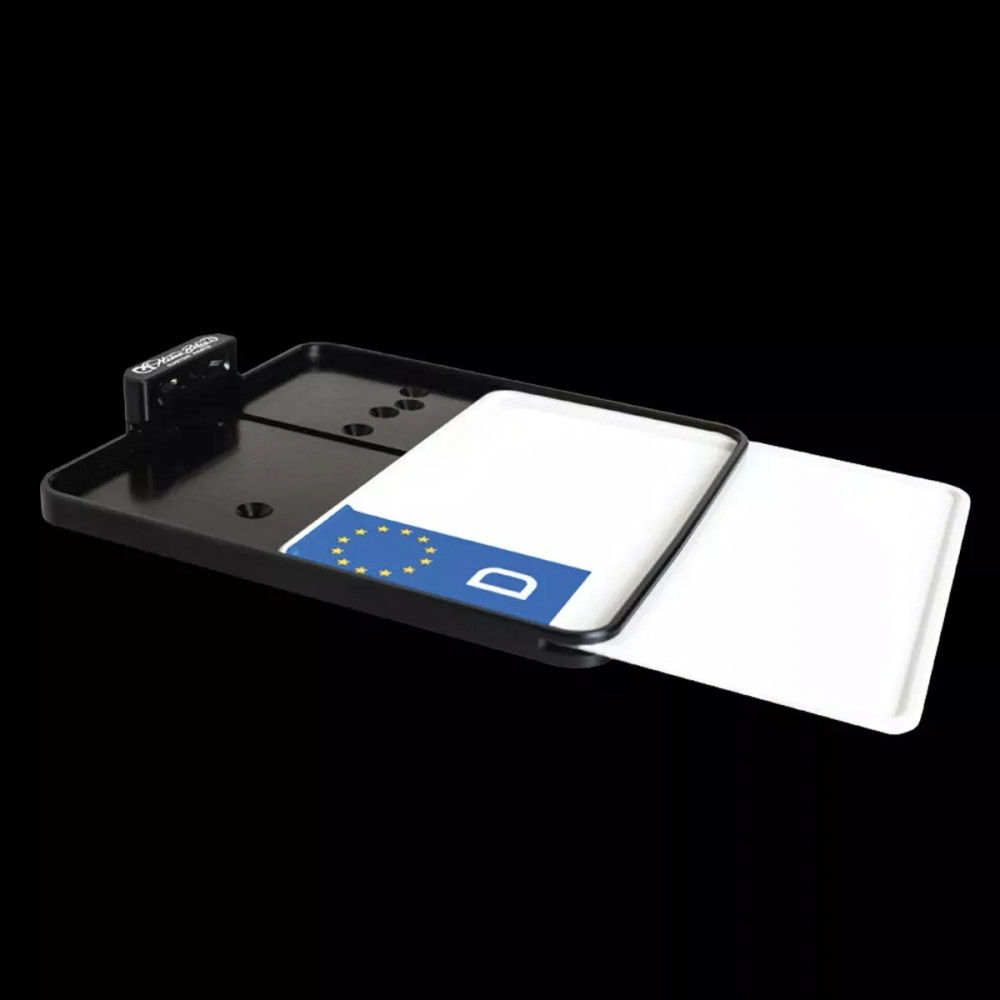 Slip-In License Plate Mounts — 20 cm x 22 cm, black anodized