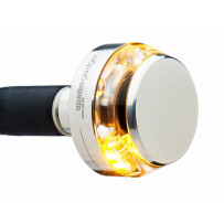 Mo-Blaze Disc Turn Signals — anodized black, polished finish