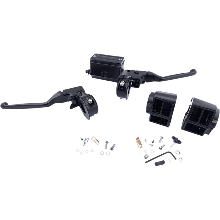 Kit de controles de manillar — abrazadera 25.4 mm, diámetro 15.9 mm (5/8"), negro mate