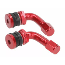 Tire Valve Set 90° — Pair, red