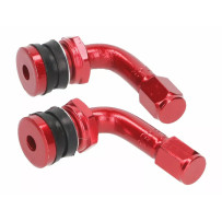 Tire Valve Set 90° — Pair, red