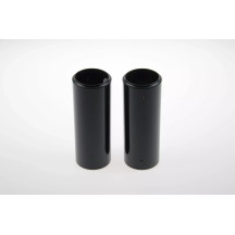 Fork Covers — upper mount, black, aluminum, pair