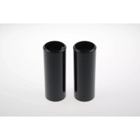 Fork Covers — upper mount, black, aluminum, pair