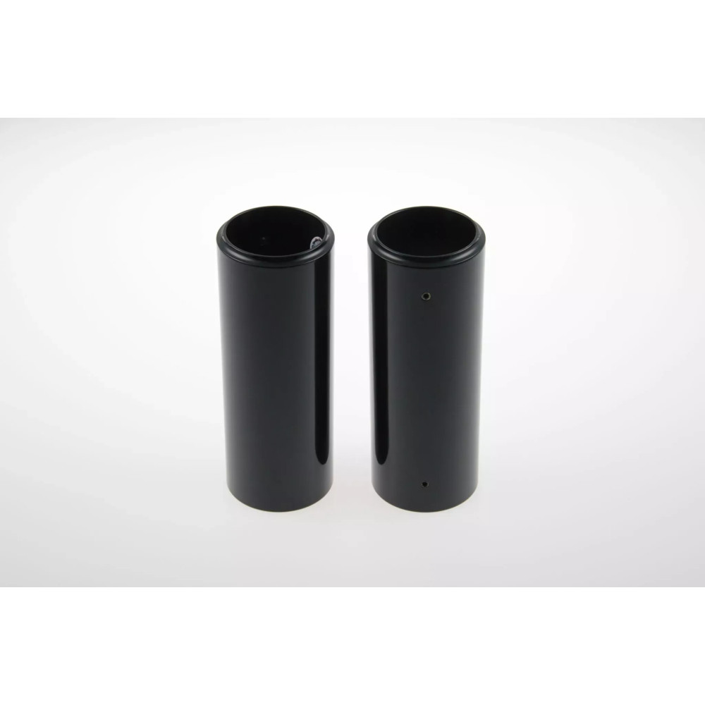 Fork Covers — upper mount, black, aluminum, pair