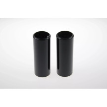 Fork Covers — upper mount, black, aluminum, pair