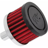 Crankcase Vent Filters — 0.500" diameter, Black, Chrome, Red
