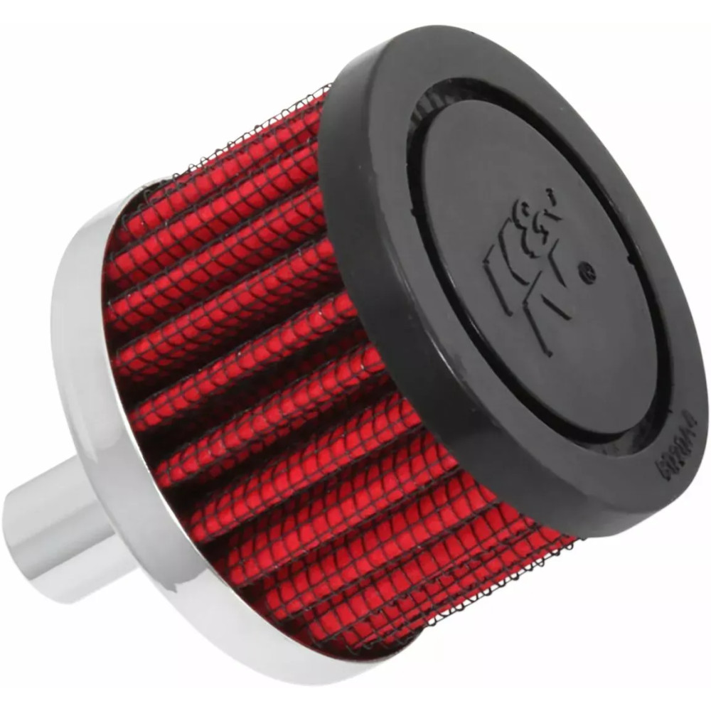 Crankcase Vent Filters — 0.500" diameter, Black, Chrome, Red