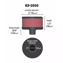 Crankcase Vent Filters — 0.500" diameter, Black, Chrome, Red