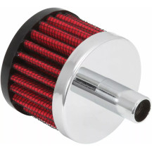 Crankcase Vent Filters — 0.500" diameter, Black, Chrome, Red