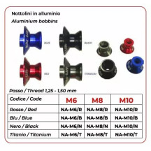 Aluminum Bobbins — Black, swingarm, pair