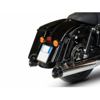 4.33 Inches Slash-Cut Slip-Ons Muffler for HD-TOURING E4 — 4.33 in, Polished, Black end cap