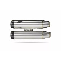 Silenciador Overlapped Slip-Ons para HD-SOFTAIL M8 — 2 Slip-On, acero inoxidable, tapas finales negras