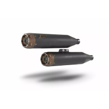 Overlapped Slip-Ons Muffler for HD-SOFTAIL M8 — right-side, matte black, 2 slip-on