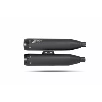 Overlapped Slip-Ons Muffler for HD-SOFTAIL (BREAKOUT/FAT BOY) — 2 Slip-On, right mounting, matte black