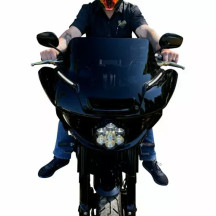 Shark Demon™ 2 Performance LED Headlight — Harley-Davidson fit, Gloss Black