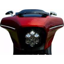 Faro LED Shark Demon™ de alto rendimiento — Para Harley‑Davidson®, montaje delantero, negro brillante