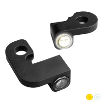 NANO Series Handlebar Turn Signals — Mini, 12 V, for Harley-Davidson®, Black, with Position Light